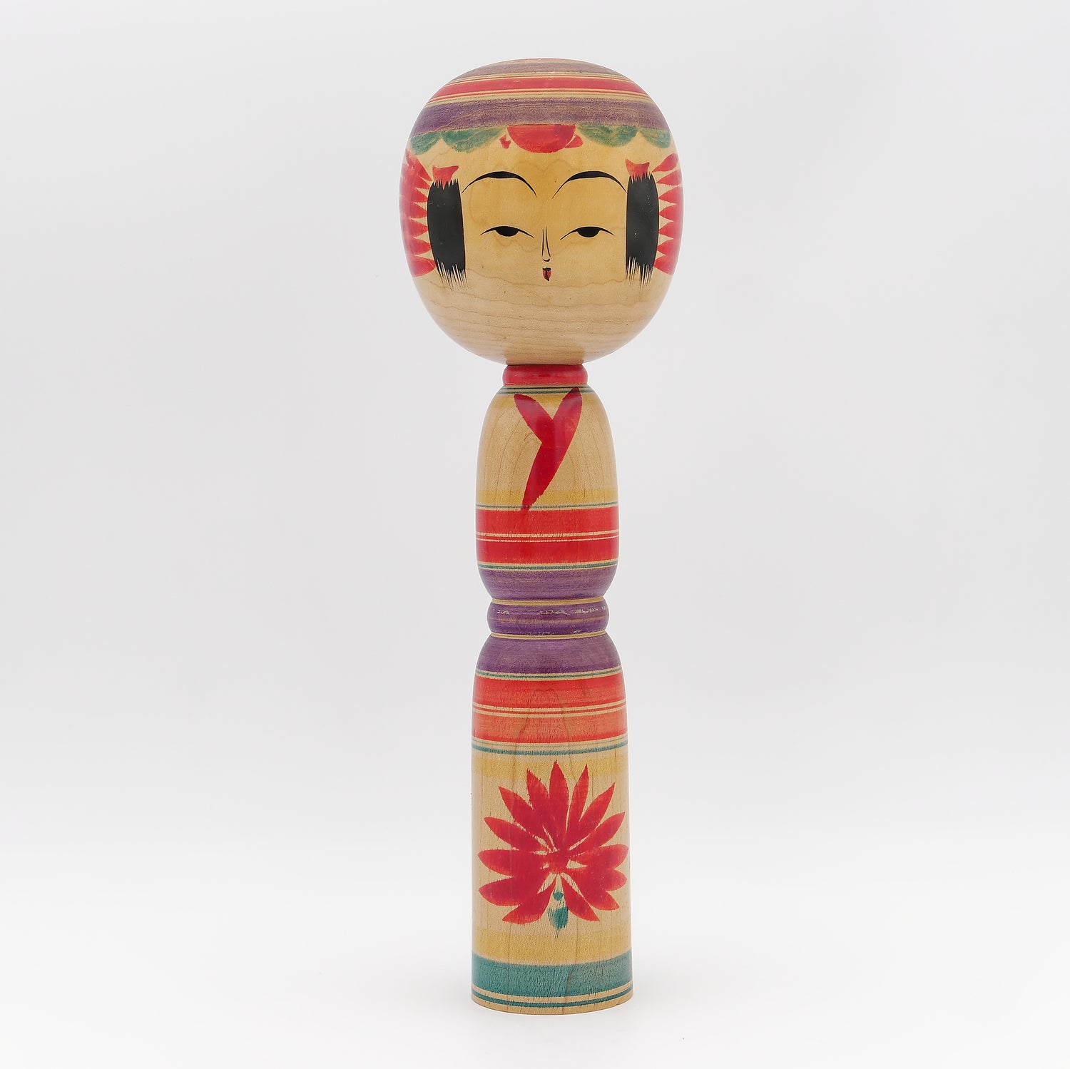 Stor Yajiro Kokeshi af Masao Watanabe- Nr. 7