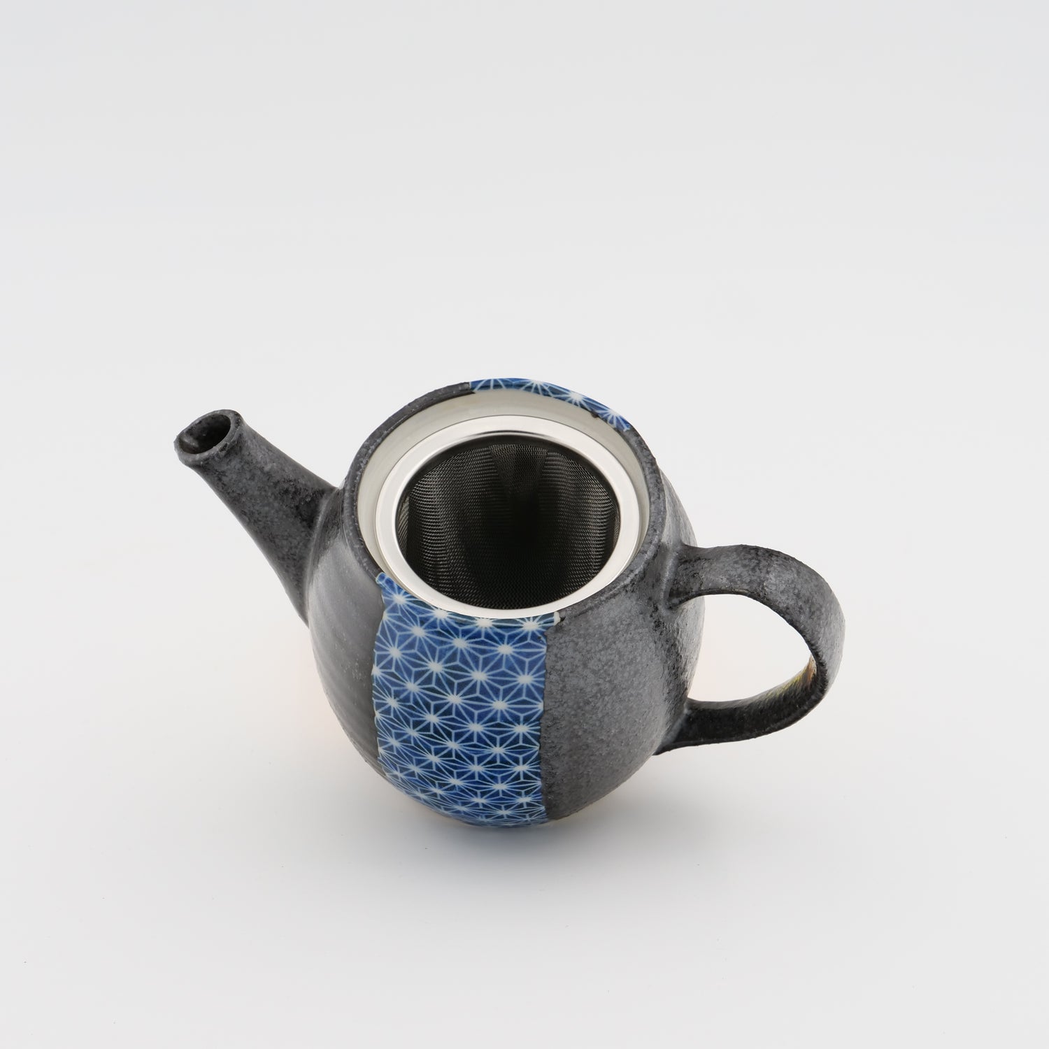 Tekande Mørk med blå asanoha-mønster